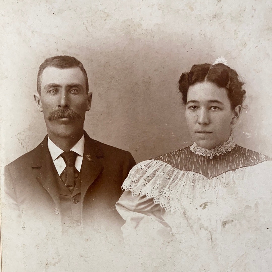 Antique Cabinet Card Portrait of a Married Couple CDV