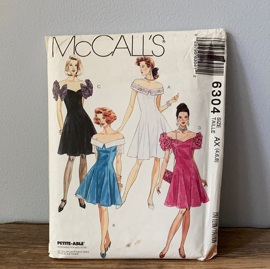 Misses Dress and Petticoat Sewing Pattern Size 4 to 8 McCall's 6304