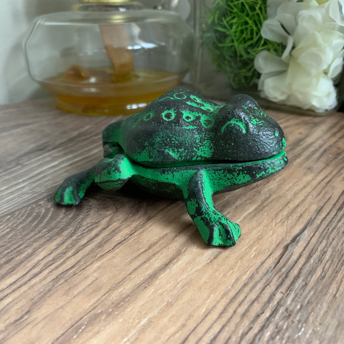 Cast Metal Frog Trinket Box Frog