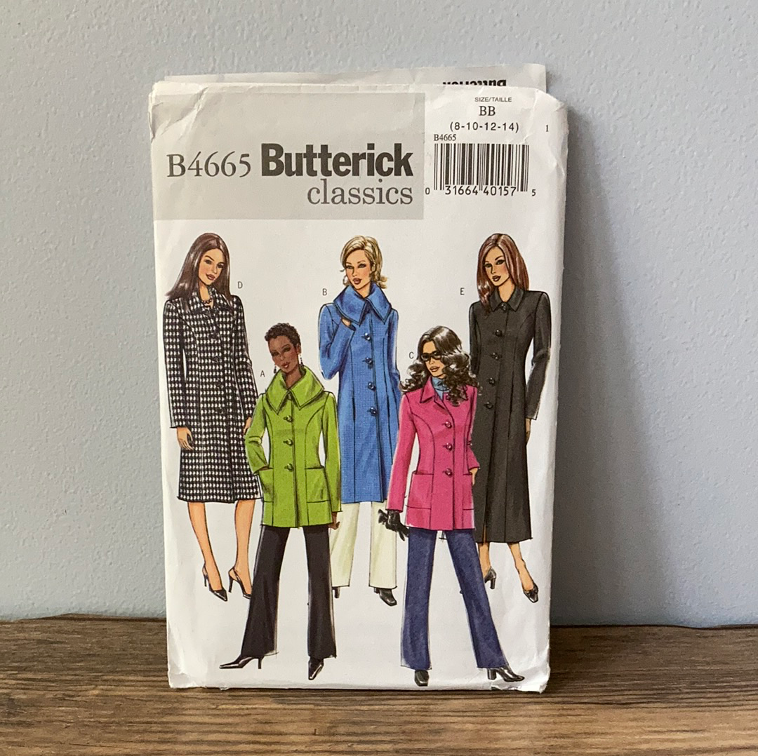 Misses and Misses Petite Jacket Coat Sewing Pattern Size 8 to 14 Butterick 4665