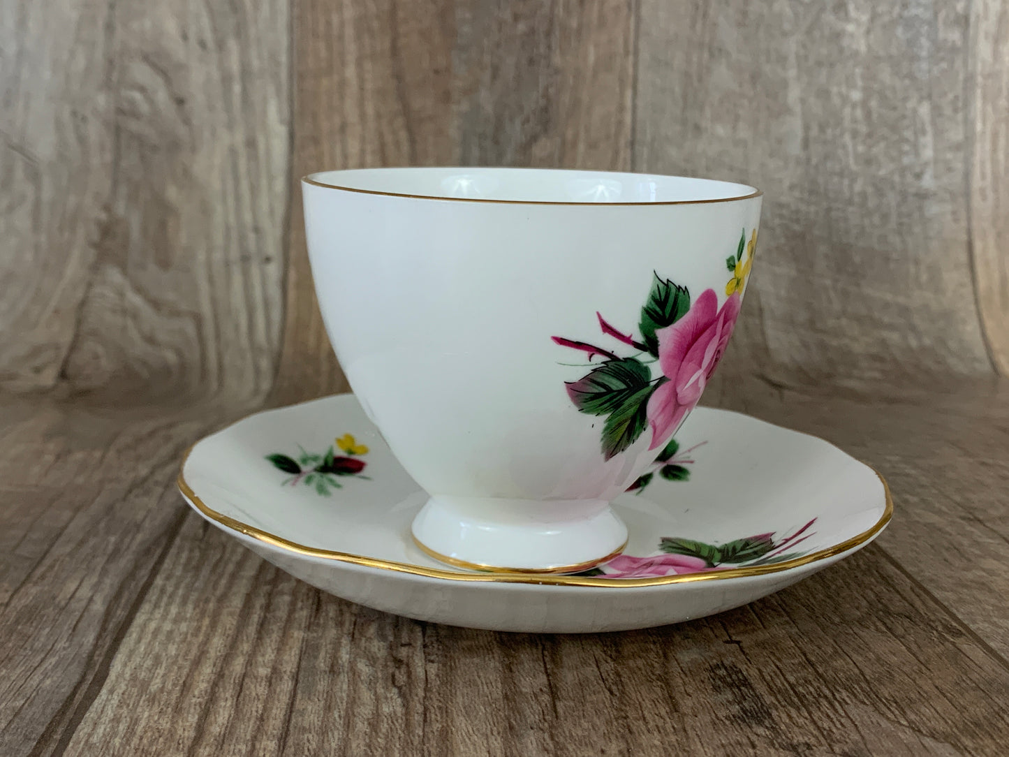 Pink and Red Floral Teacup and Saucer Gifts for Mom Vintage China Teacups