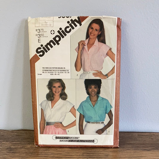 Misses Short Sleeve Shirts Vintage Sewing Pattern Size 10 to 14 Simplicity 5887