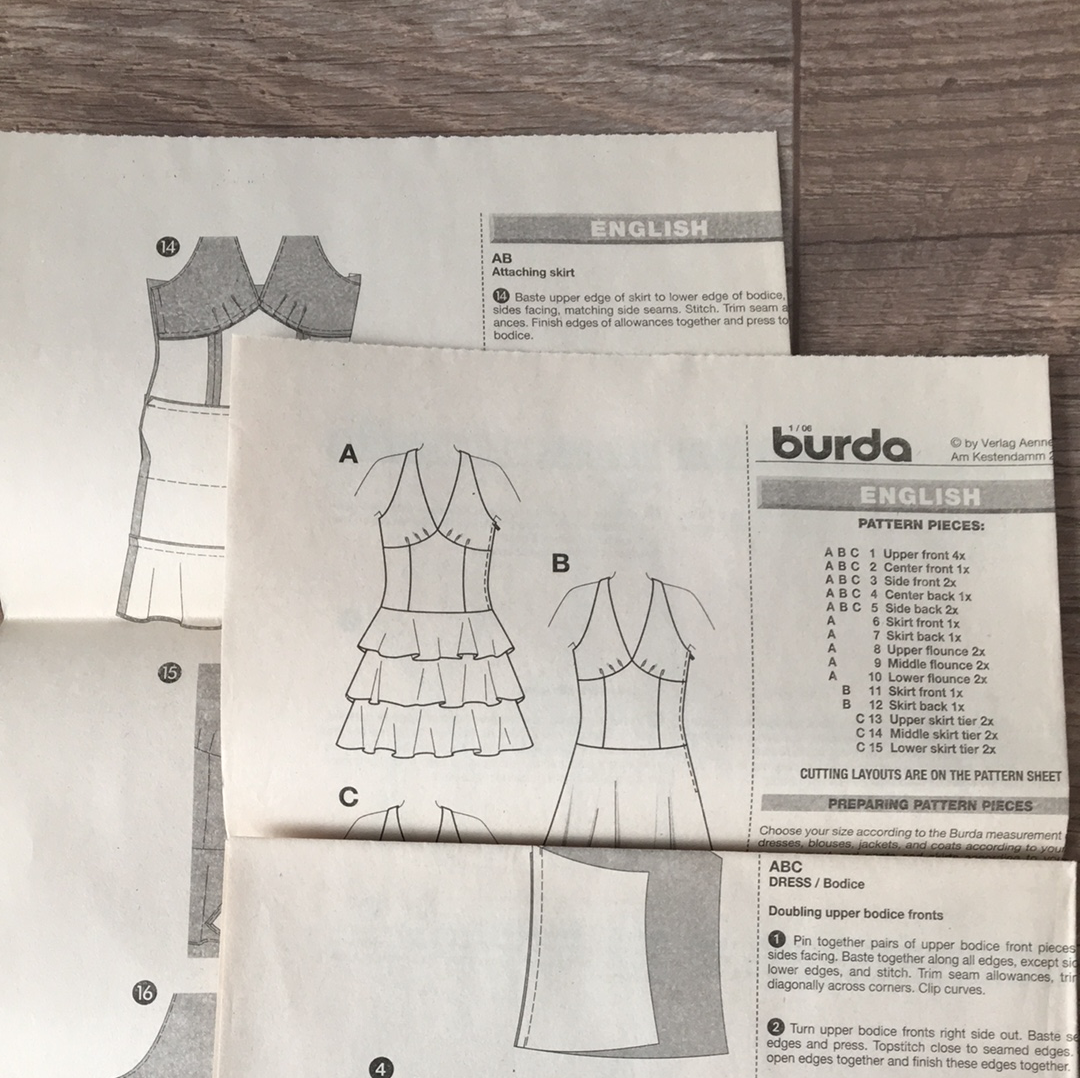 Ladies Summer Dress in 3 Styles Sewing Pattern Size 6 to 18 Burda 8045