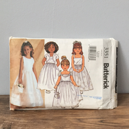Girls Fancy Dress and Jacket Sewing Pattern. Size 2-5 Butterick 3351