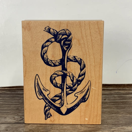 Anchor and Rope Wood Mounted Rubber Stamp, Recollections Craft Stamp