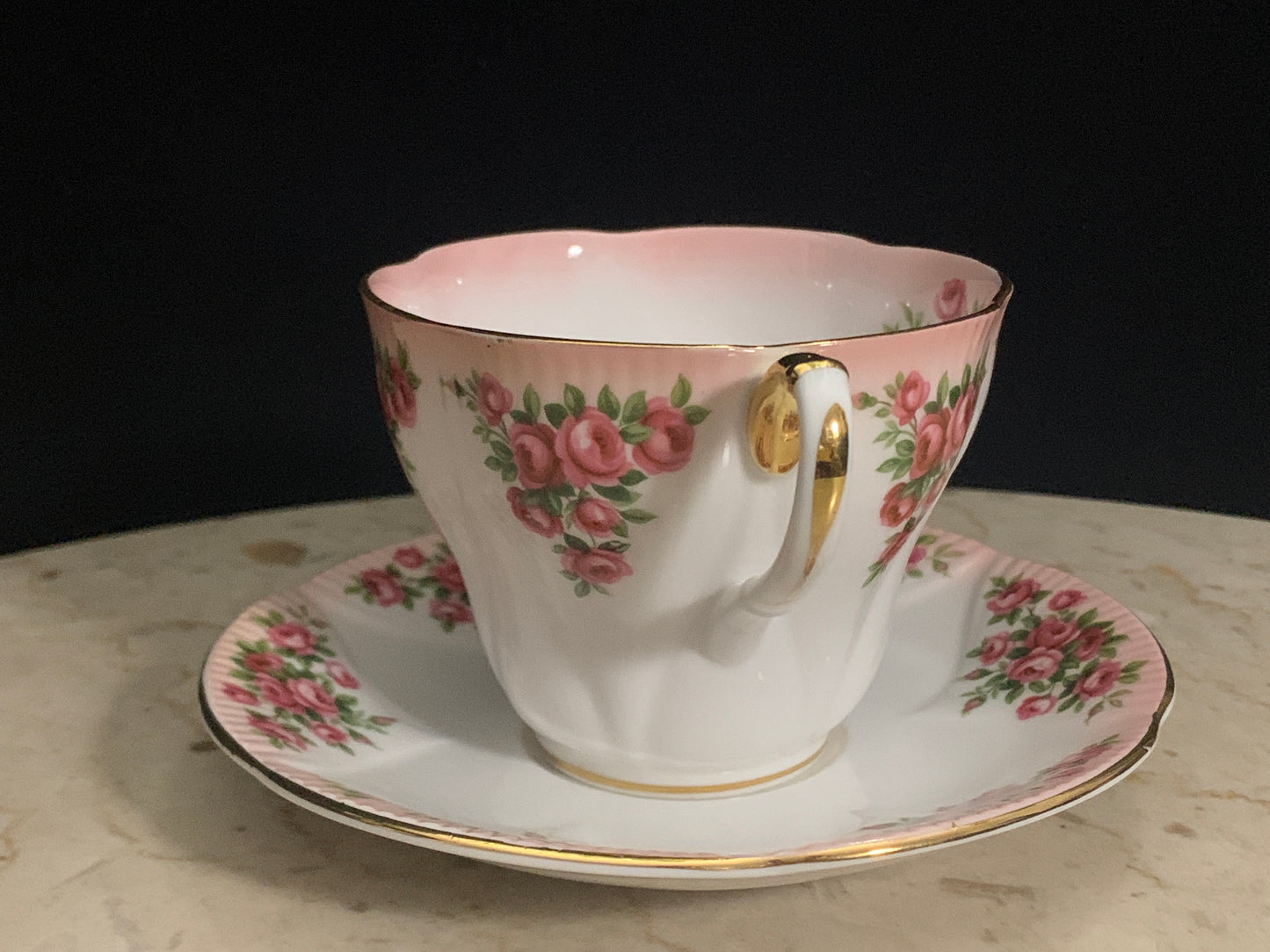 Royal Albert Dainty Dina Series Mary Pattern Vintage Teacup and Saucer Set