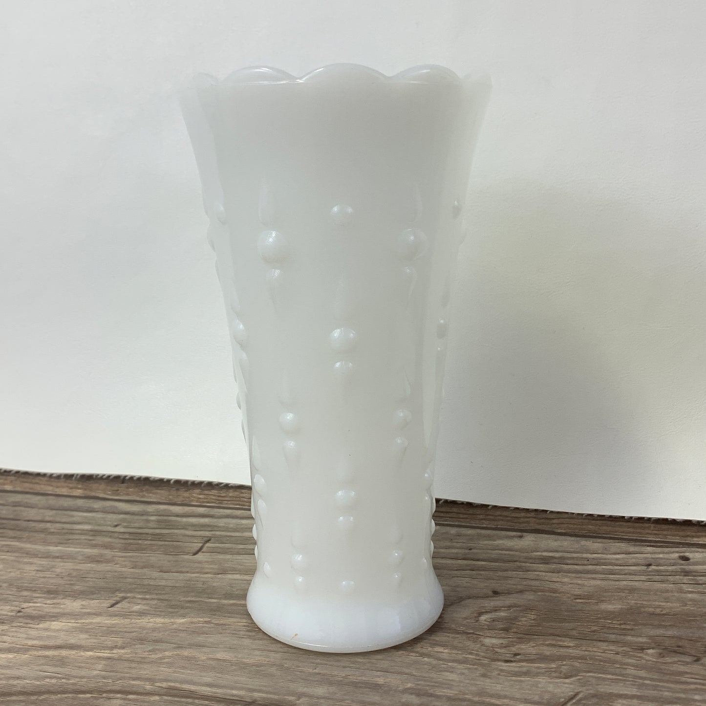 Anchor Hocking Milk Glass Vase with Teardrop Pattern