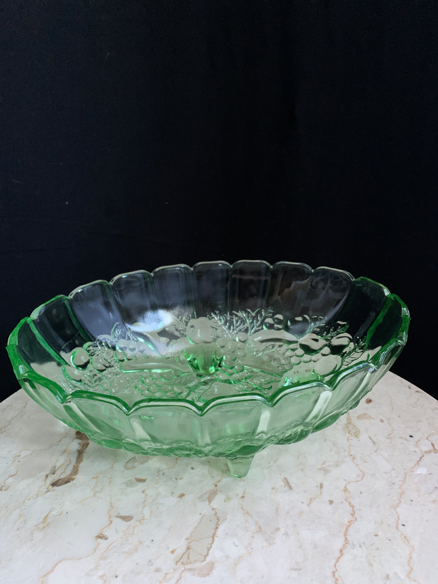 Indiana Glass Vintage Green Fruit Bowl