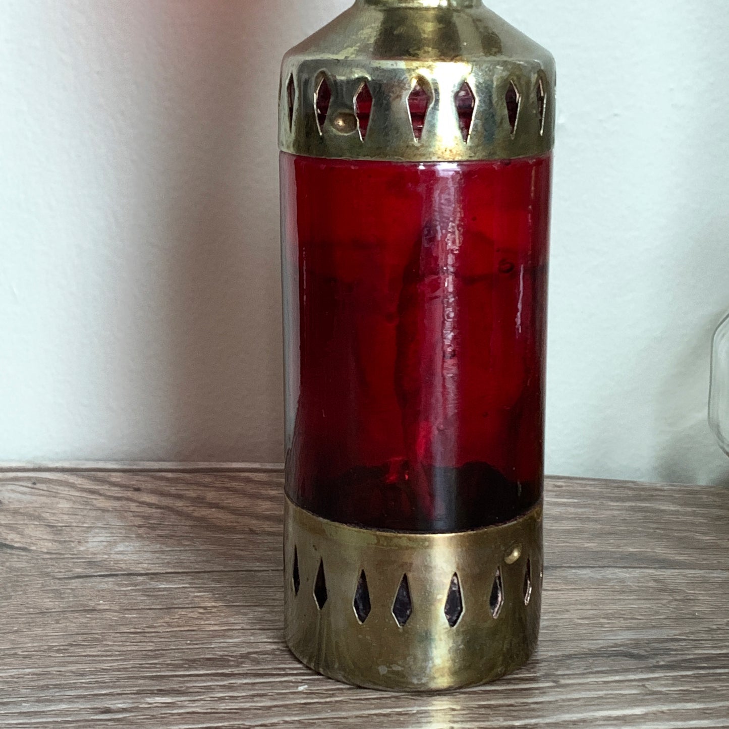 Vintage Red Oil Lamp Mini Oil Lantern Collectible Lamp Vintage Home Decor
