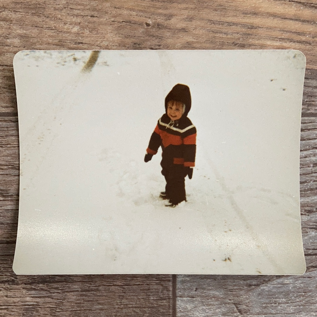 Child in Snow 3 Vintage Photograph Found Photo Scrapbook Supply