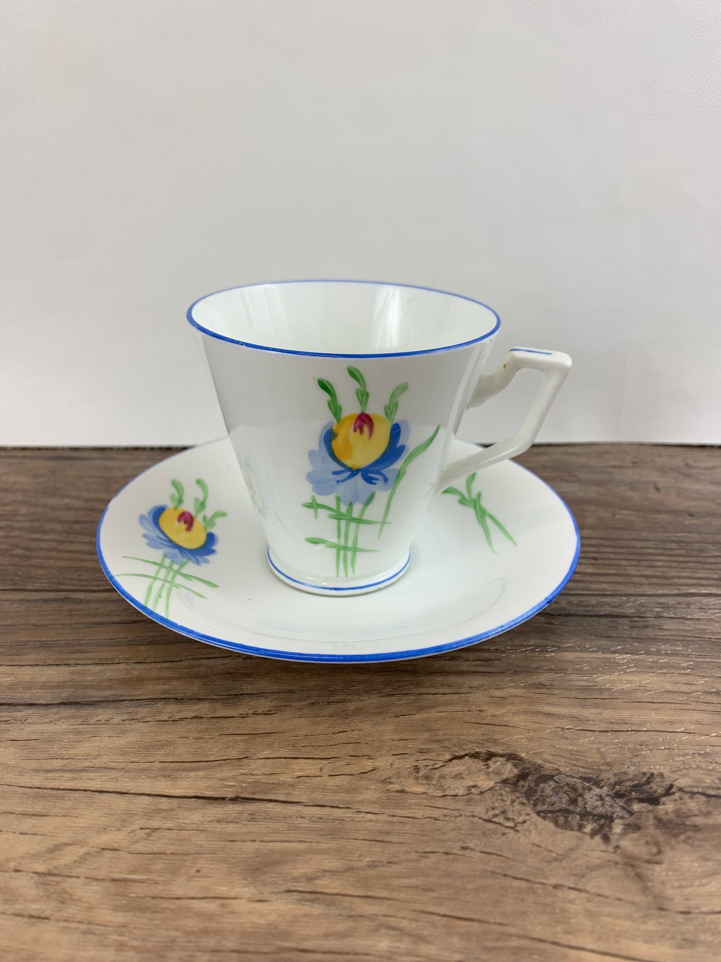 Delphine Blue and White Hand Painted Vintage Tea Cup