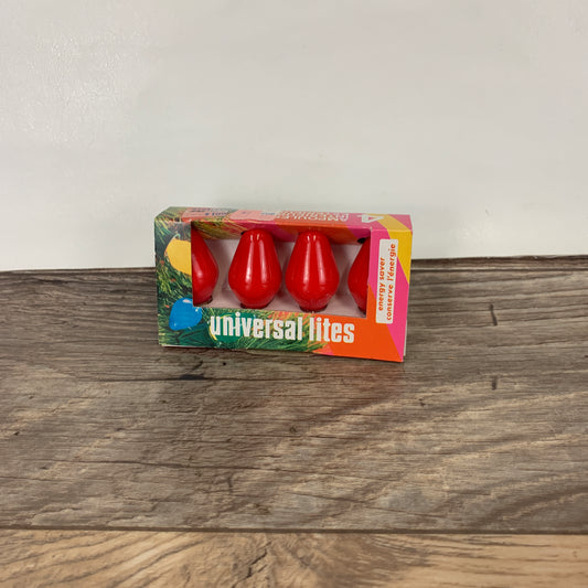 Red Christmas Lights, Vintage Replacement Bulbs Universal Lites