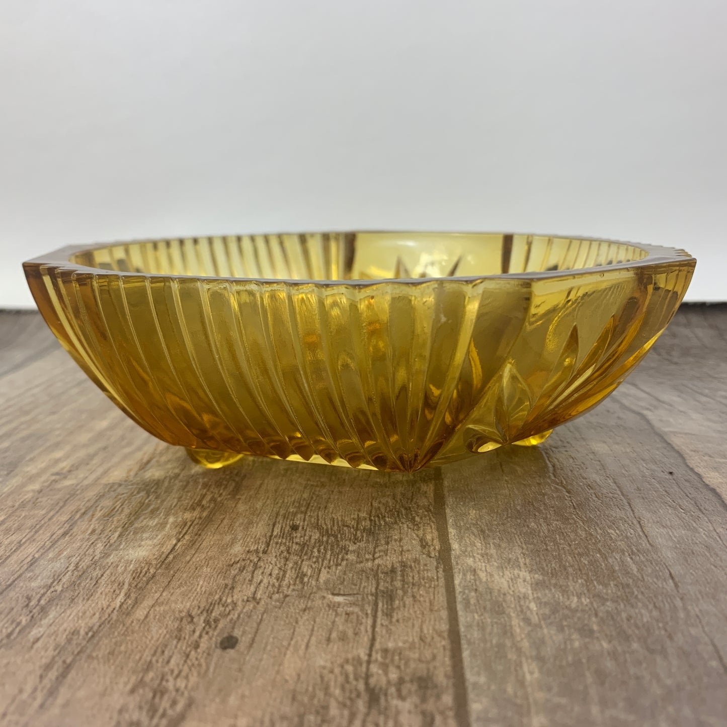 Amber Glass Bowl, Vintage Pressed Glass Serving Bowl, Vintage Home