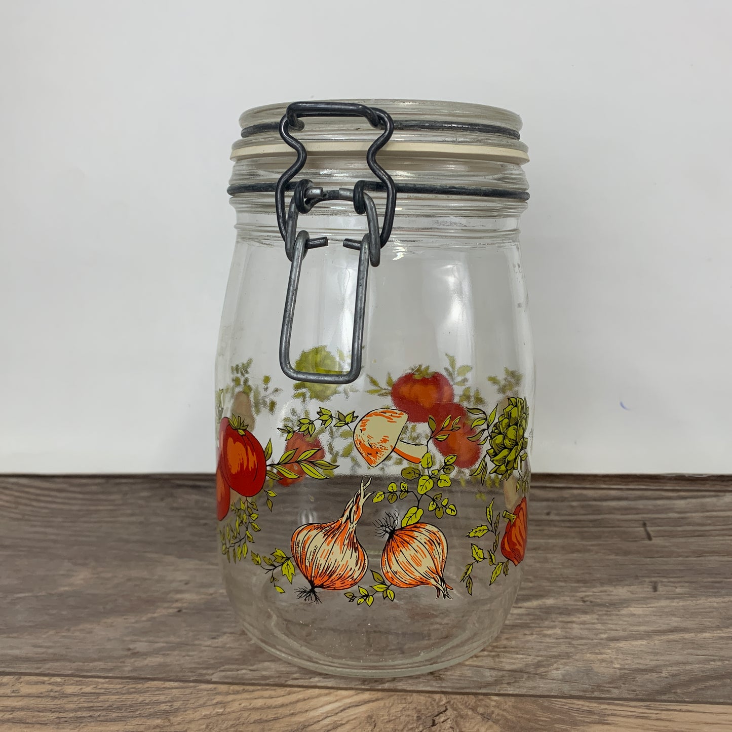 Merry Mushroom Canister, Made in France Glass Storage Container Spice of Life