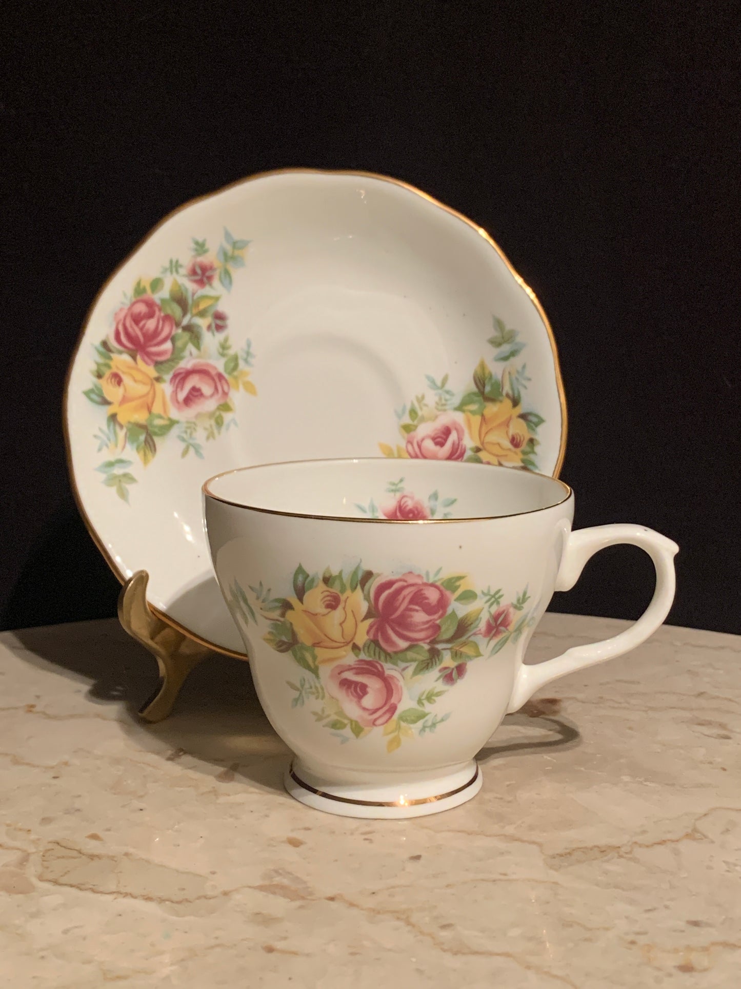 Vintage Teacup Made in India Vintage Tea Cup with Floral Pattern