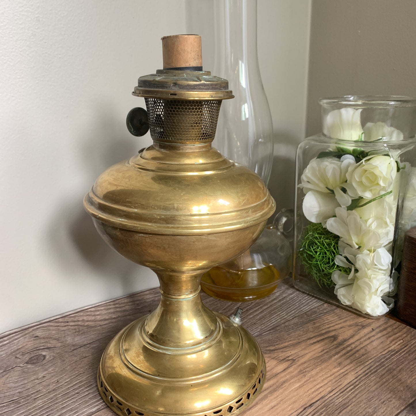 Converted Brass Aladdin Oil Lamp - Needs re Wiring