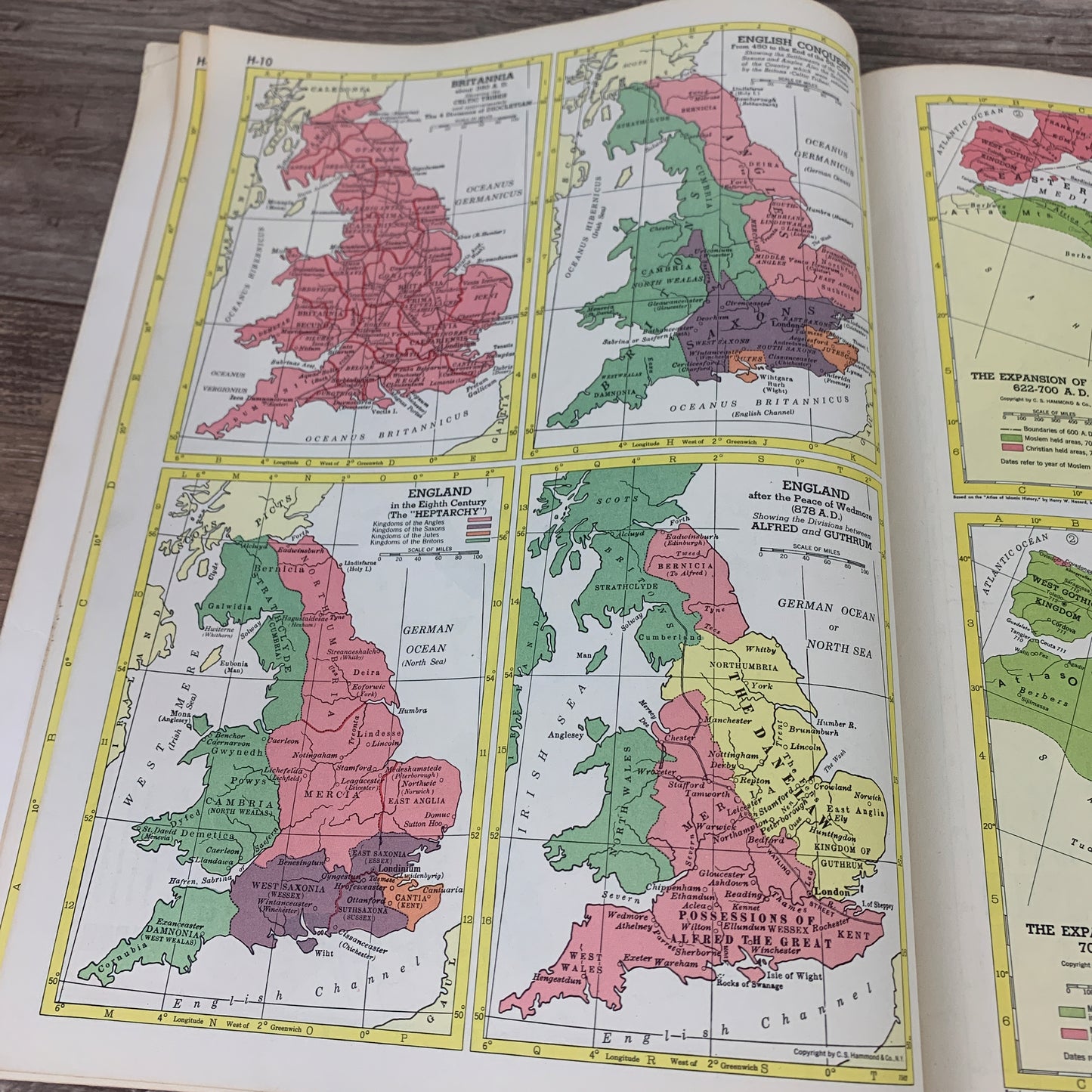 Hammond's Historical Atlas 1957 Vintage School Atlas of Historical Maps