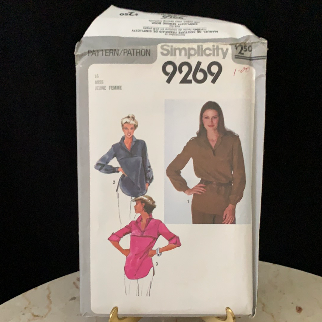 Miss Pull Over Tunic Vintage Sewing Pattern Simplicity 9269