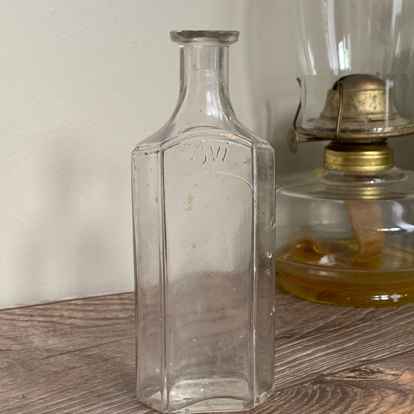 Antique Bottle with Embossed Numbers, Vintage Apothecary Bottle Antique Medicine Bottle