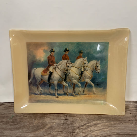 Fiberglass Tray with Men on Horseback
