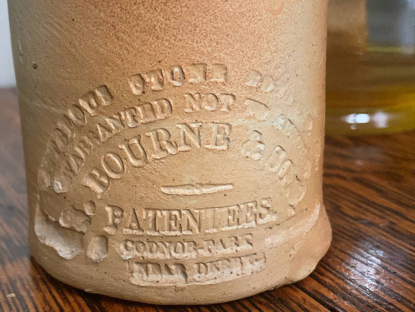 Vintage Stoneware Crock Bottle Bourne & Sons Antique Salt Glaze Crock Antique Farmhouse