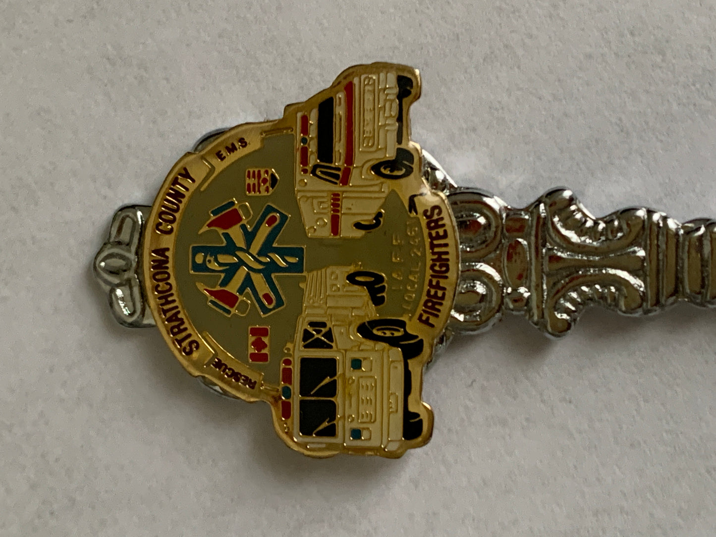 Vintage Collector Spoon Strathcona County Firefighters Commemorative Collector Spoon
