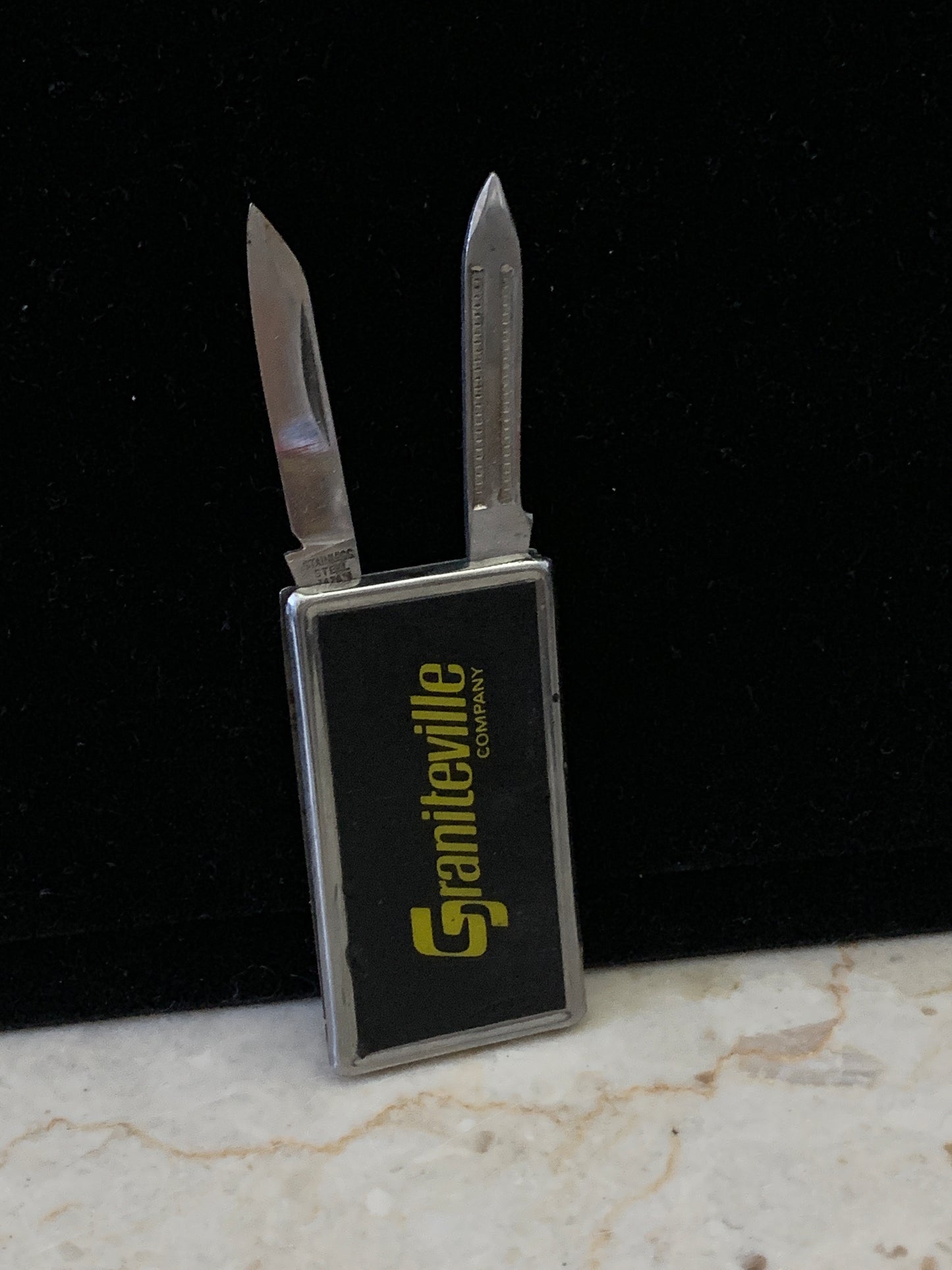 Vintage Pocket Knife Money Clip Company Advertising Graniteville Company