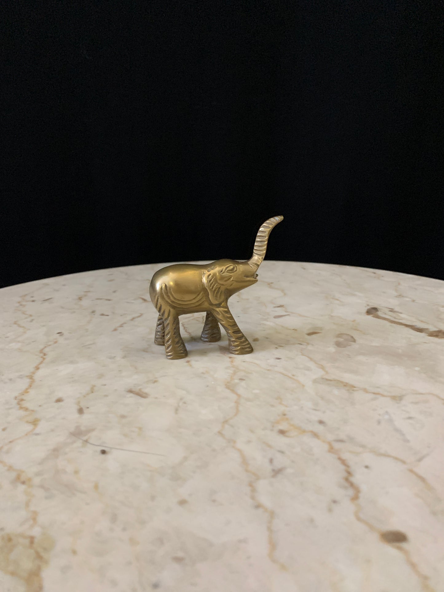 Small Brass Elephant - Vintage Animal  Figurine - Circus Animal - Brass Zoo Animal - Vintage Decor - Lucky Elephant Figurine