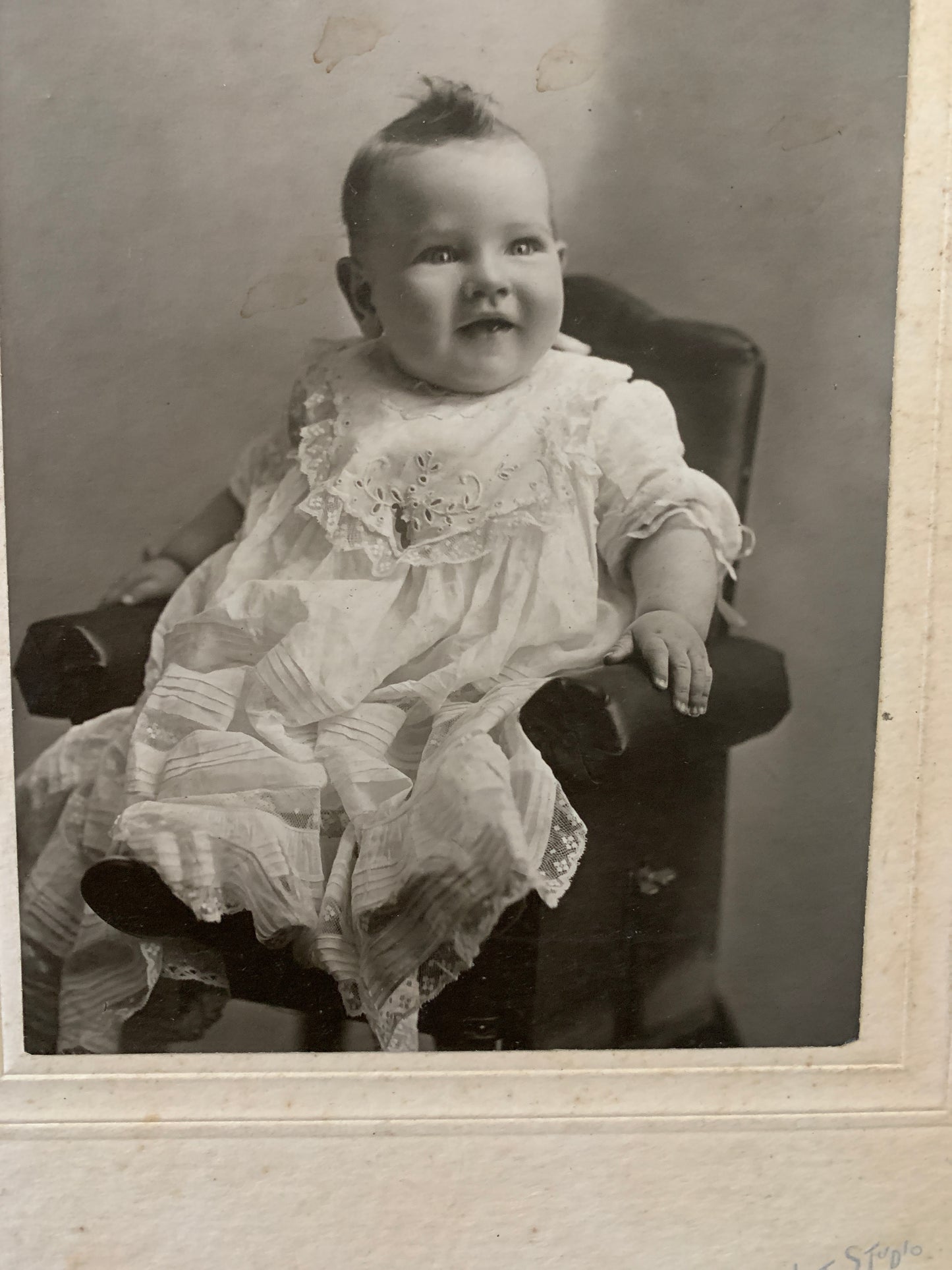 Antique Cabinet Card Smiling Baby