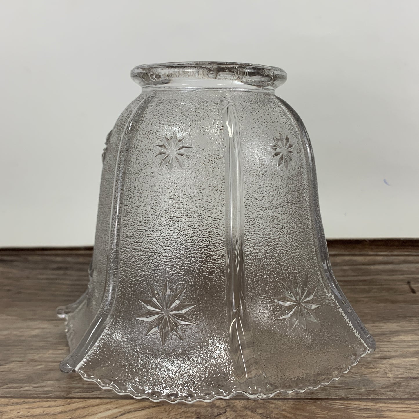Small Glass Lampshade with Raised Star Pattern, Bell Shaped Lamp Shade
