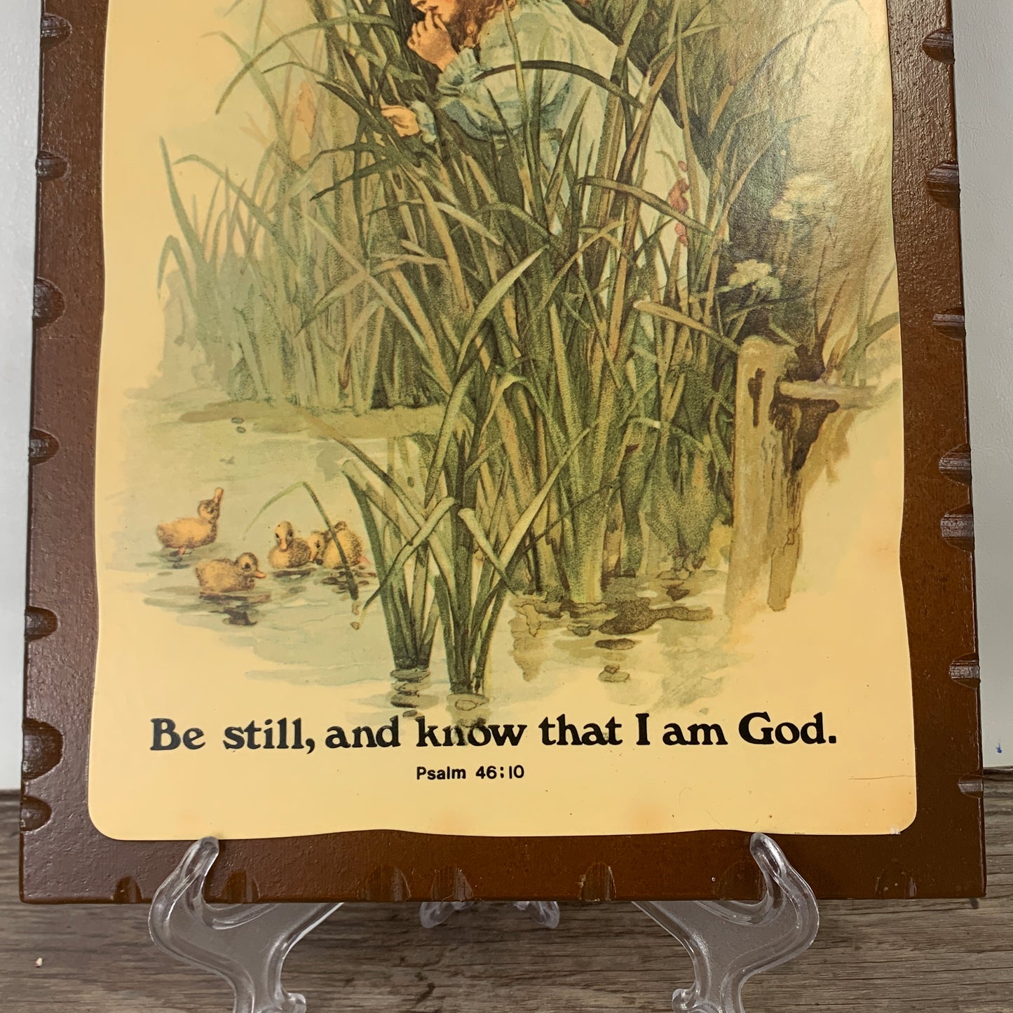 Vintage Religious Wall Hanging Psalm 46:10 Be Still and Know That I am God