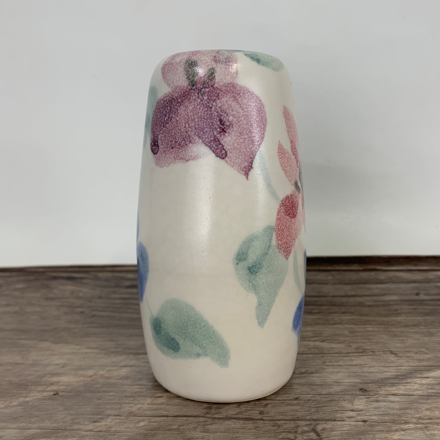 Large Ceramic Salt and Pepper with Pink and Blue Flowers, Tall Vintage Salt and Pepper Shakers