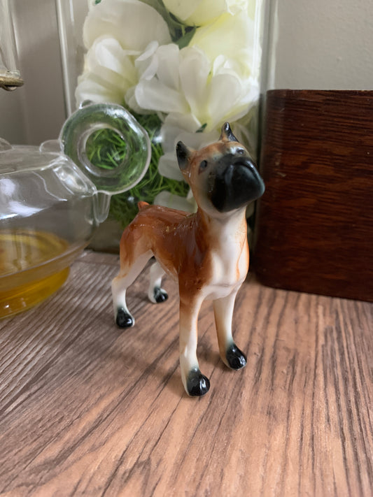 Miniature Dog Figurine Vintage Boxer Tiny Statue Vintage Home Dog Lovers Gift