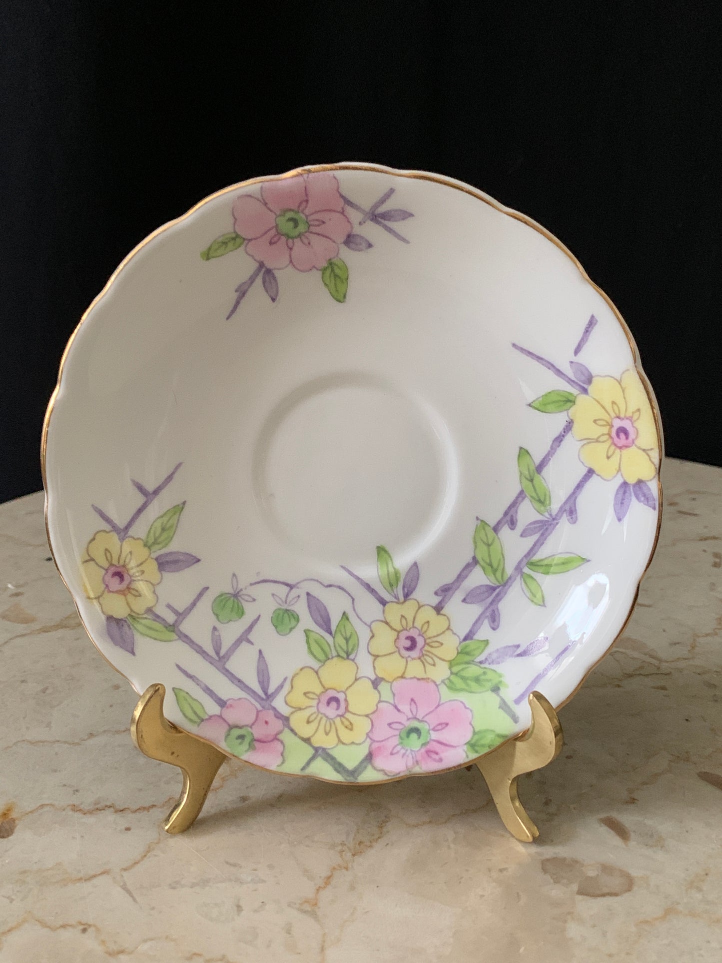 Pink and Yellow Floral Tea Cup Colclough China Vintage Teacup