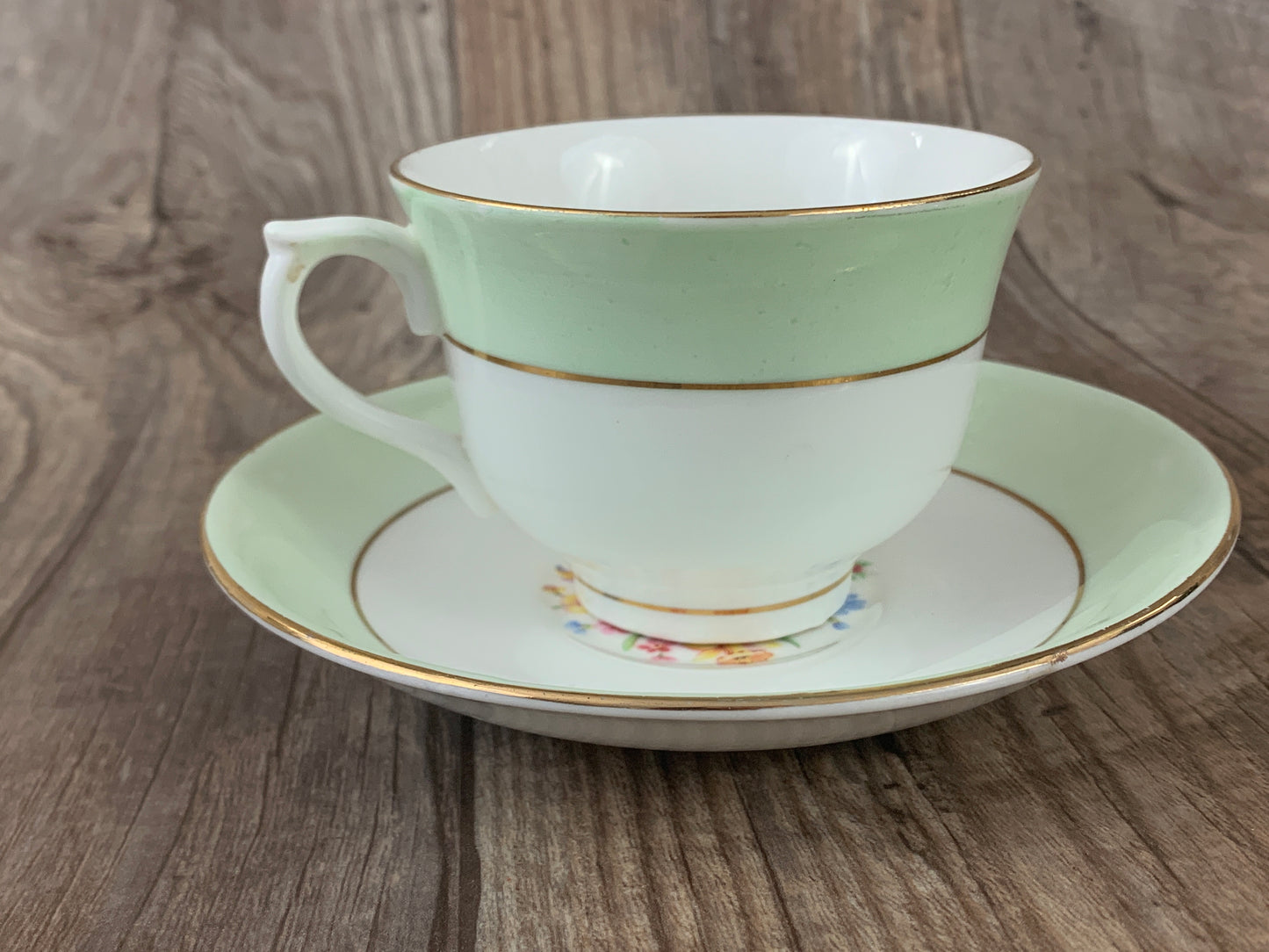 Vintage Pale Green Teacup Royal Vale Vintage Tea Cup