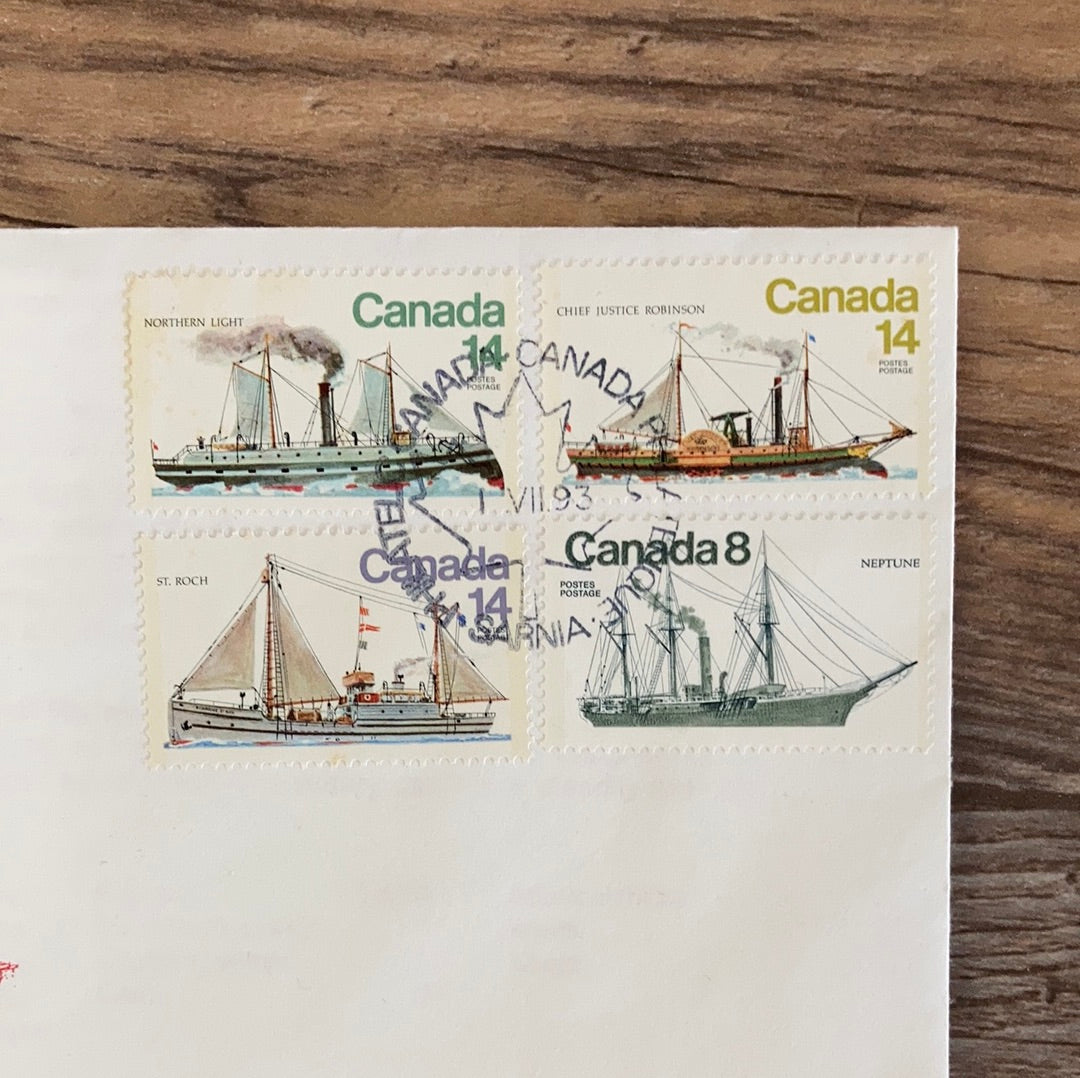 Collection of six Vintage Canada Postage Stamp First Day Cover FDC on Decorative Envelopes