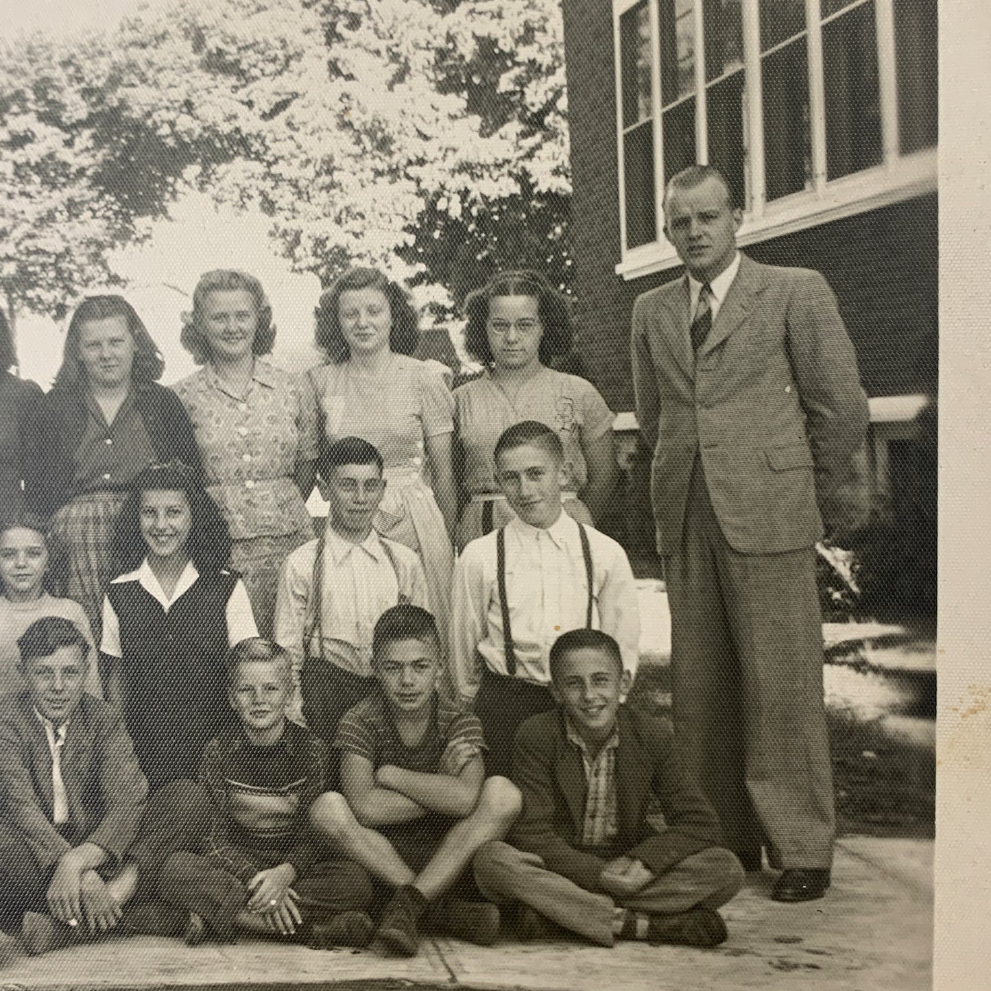 Vintage Class Photo, Black and White School Photo, Found Photo