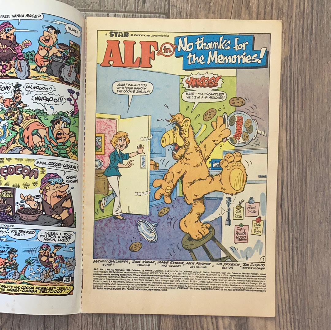 Alf by Marvel Comics Volume 1 No 12 February 1989