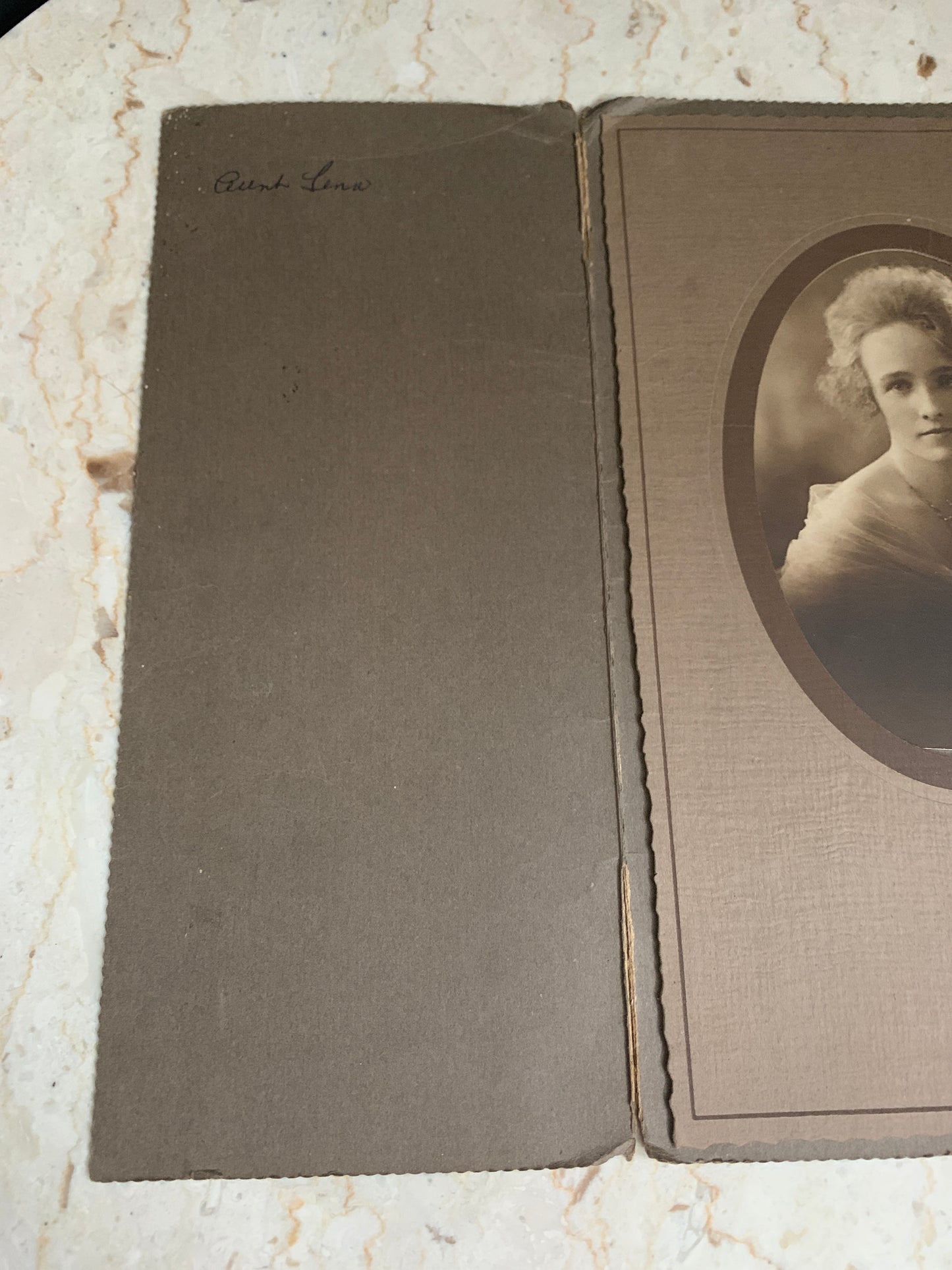 Vintage Sepia Photo in Paper Frame