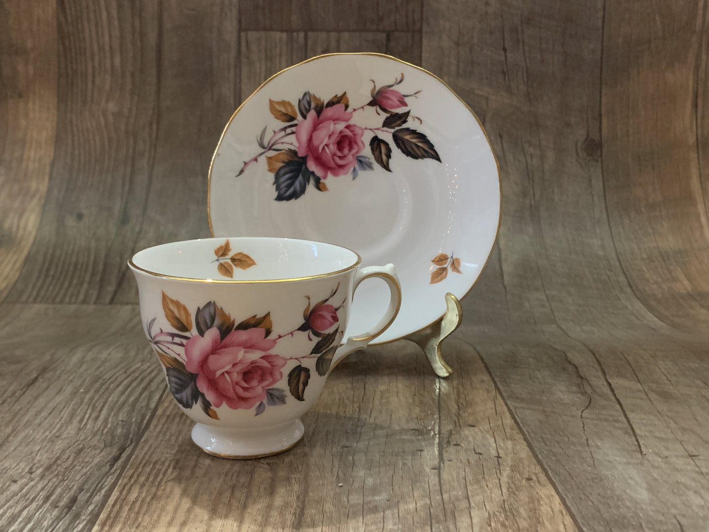 Pink Roses Vintage Teacup and Saucer Mothers Day Gift Grand Millennial Gifts