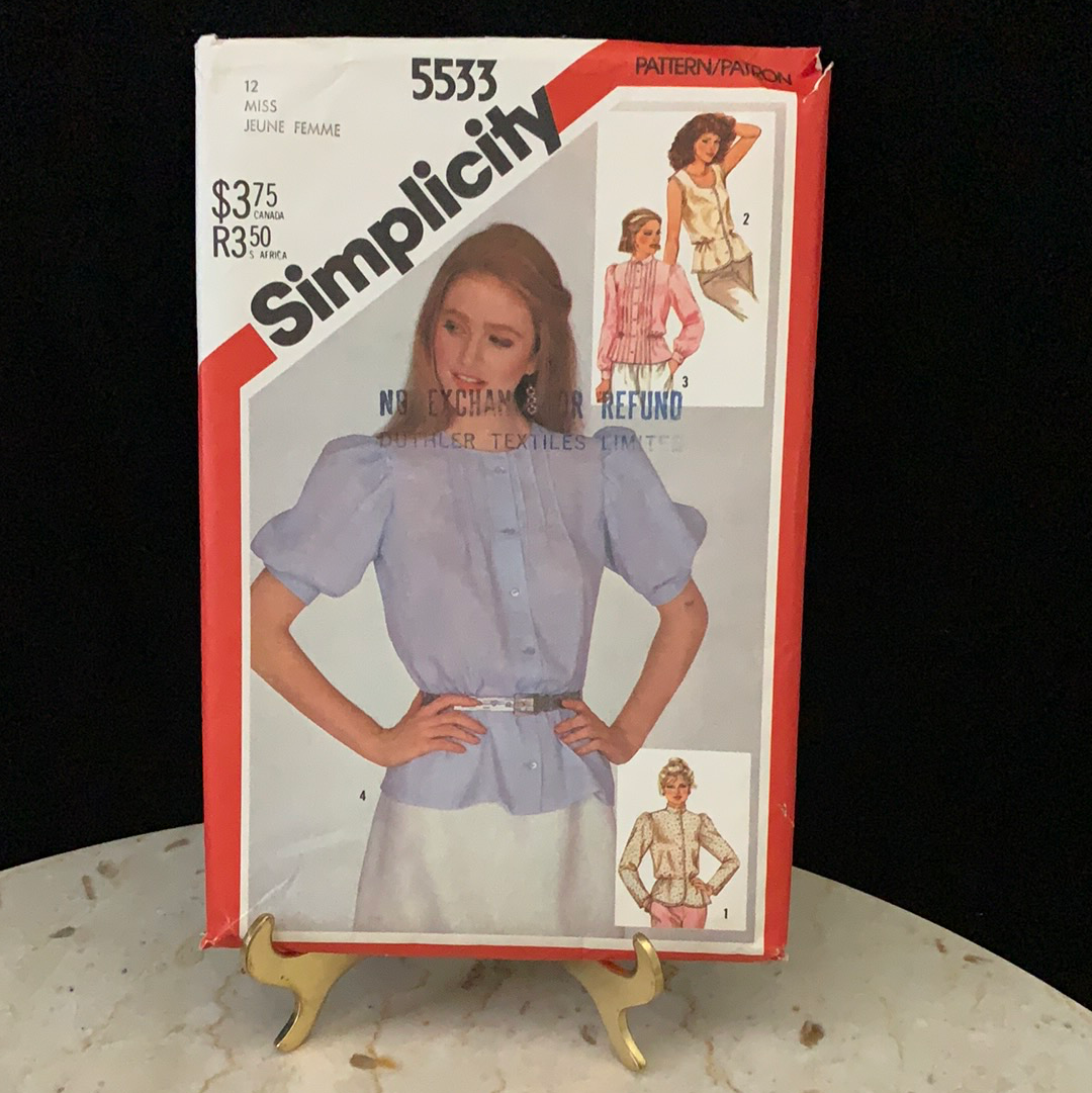 Miss Vintage Blouse Sewing Patterns Simplicity 5533