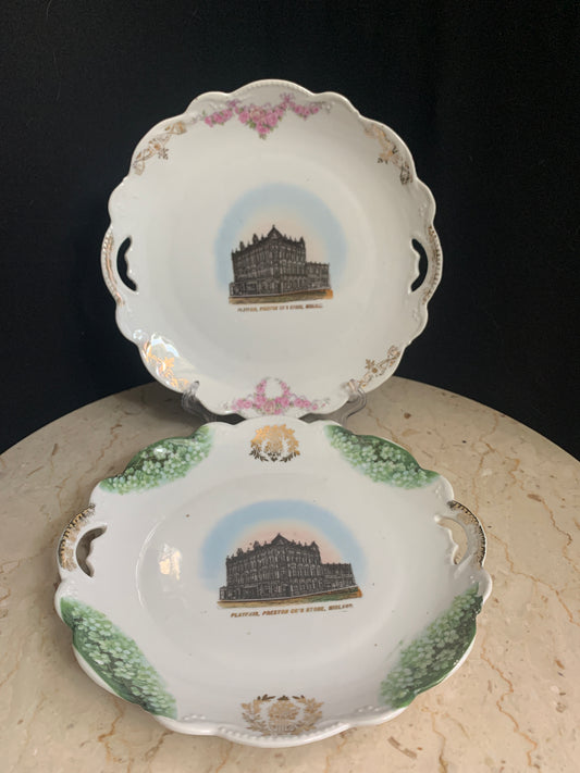 Playfair, Preston Co's Store Midland Set of Two Collector Plates