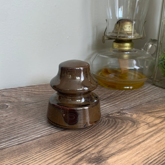 Brown Ceramic Vintage CP Insulator Vintage Decor