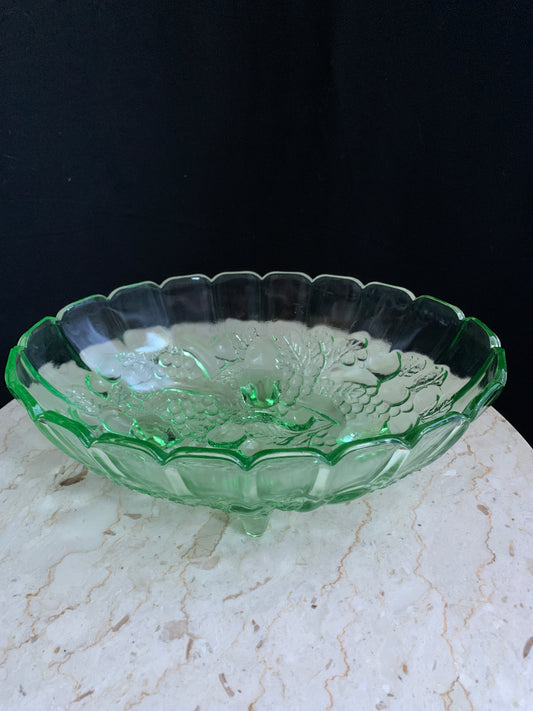 Indiana Glass Vintage Green Fruit Bowl