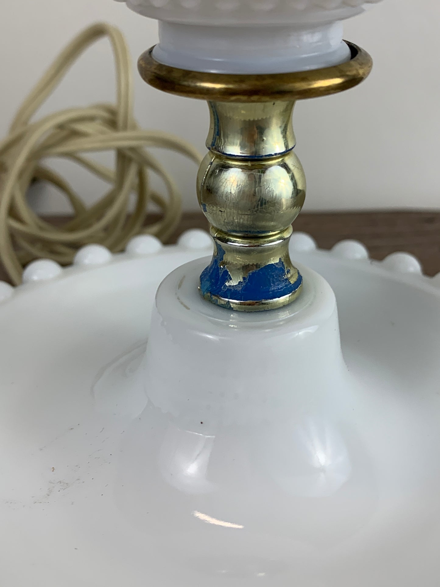 Vintage Milk Glass Table Lamp Hobnail Milk Glass Vintage Home Decor