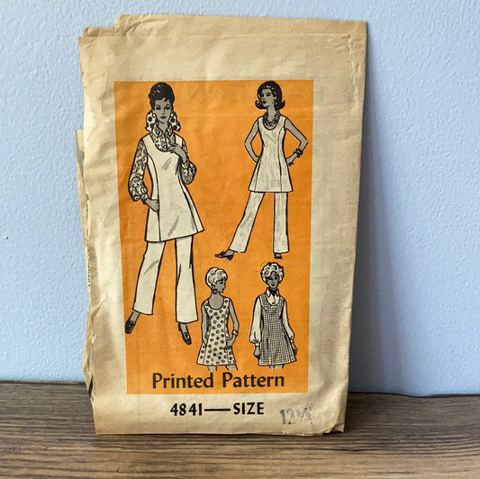 Misses Blouse Tunic Dress Pants Vintage Sewing Pattern Size 12 Printed Pattern 4841