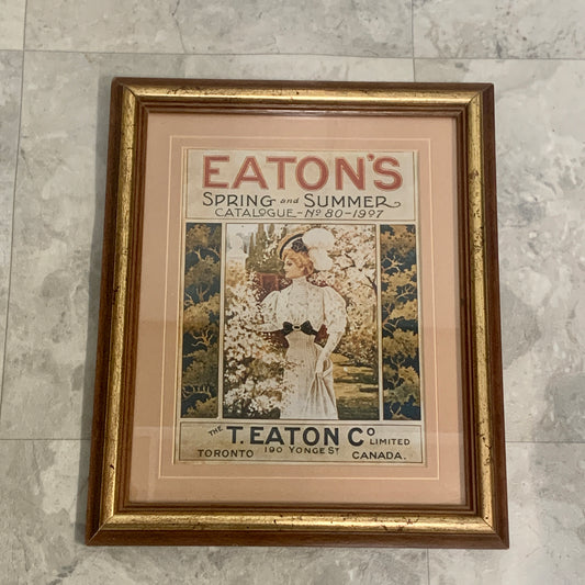 Eaton's No 80 Catalog Cover Print in Wood Frame, Eaton's Spring Summer Catalog in Frame