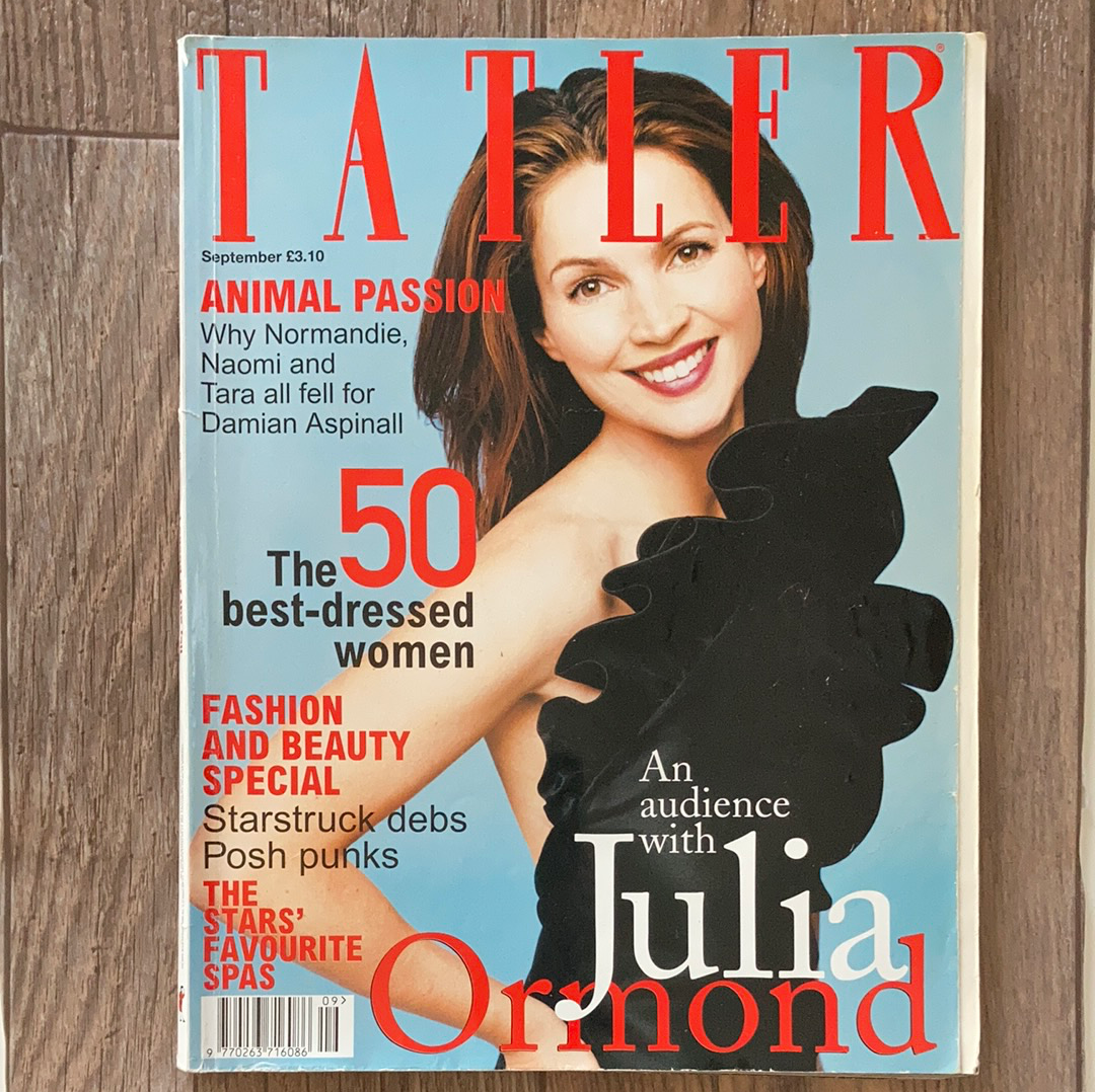 Tatler Magazine September 2000 Julia Ormond Cover  50 Best Dressed Scrap Book Supply Fashion magazine