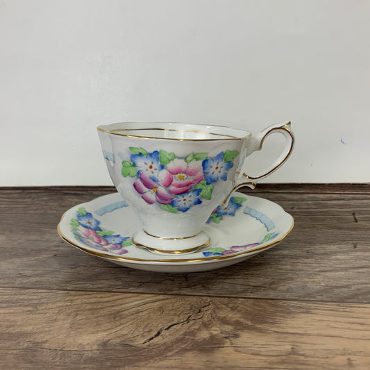 Antique Royal Albert Hand Painted Teacup and Saucer Set