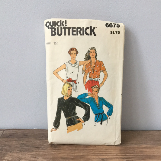 Ladies Blouse in 4 styles Sewing Pattern Size 12 Butterick 6675